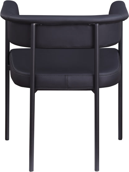 Bellona Black Vegan Leather Dining Chair