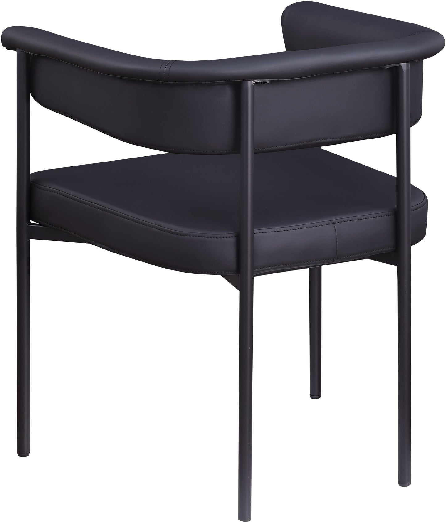 bellona black vegan leather dining chair