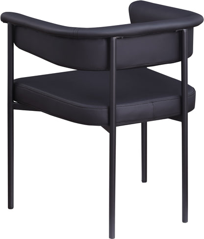 Bellona Black Vegan Leather Dining Chair