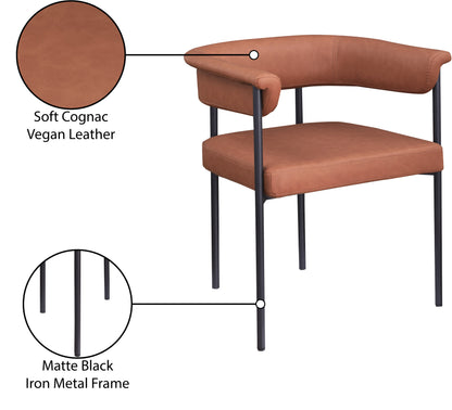 Bellona Cognac Vegan Leather Dining Chair