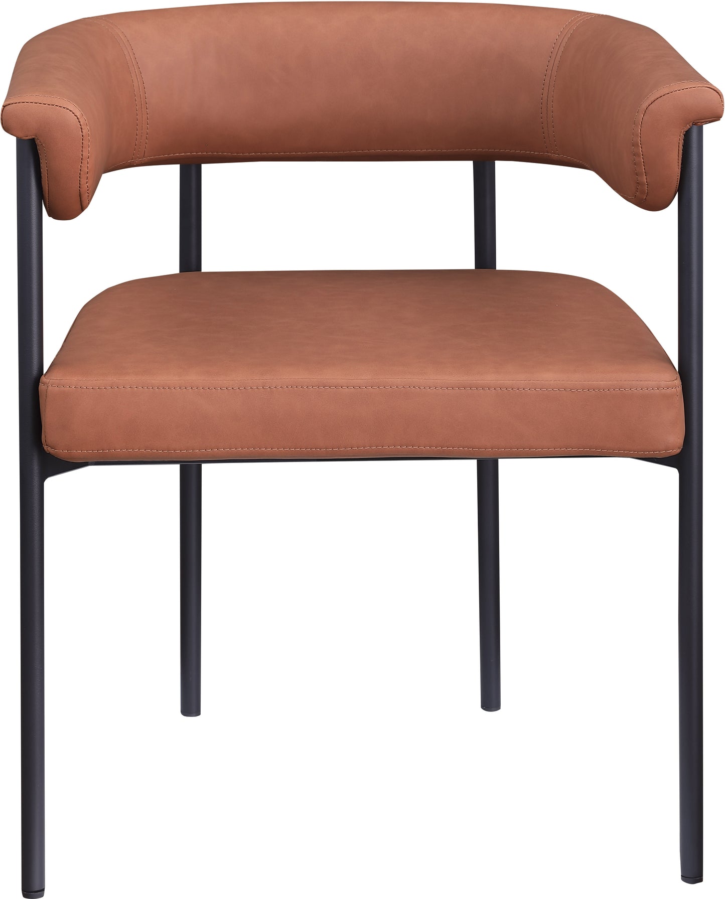 bellona cognac vegan leather dining chair