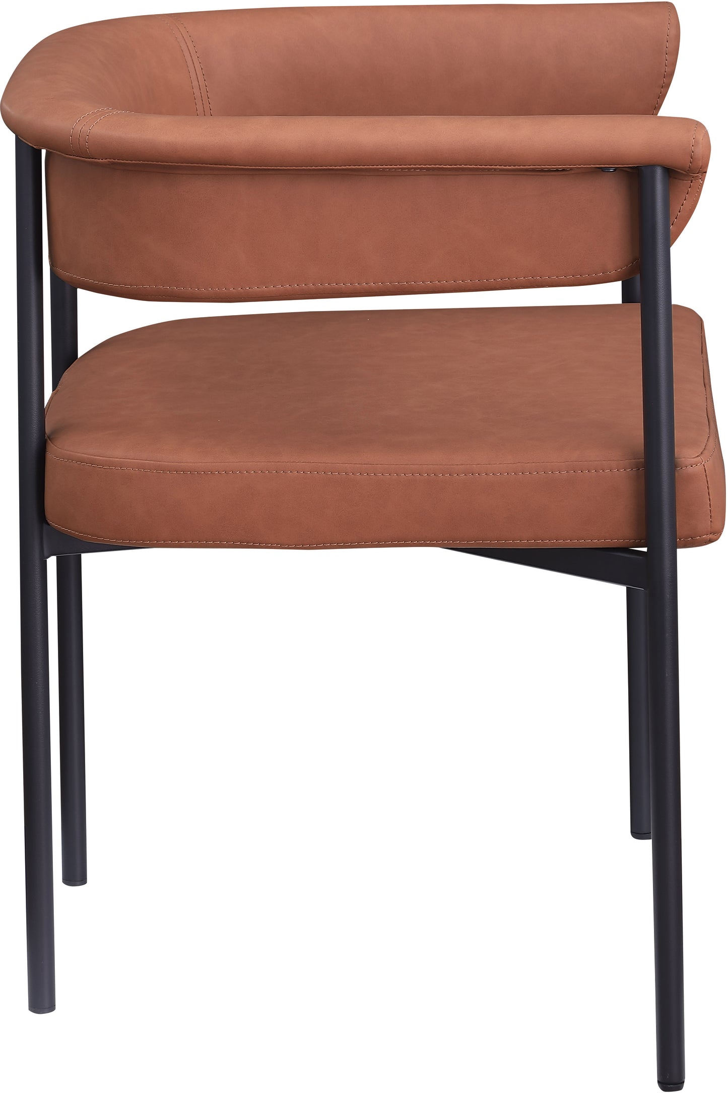 bellona cognac vegan leather dining chair