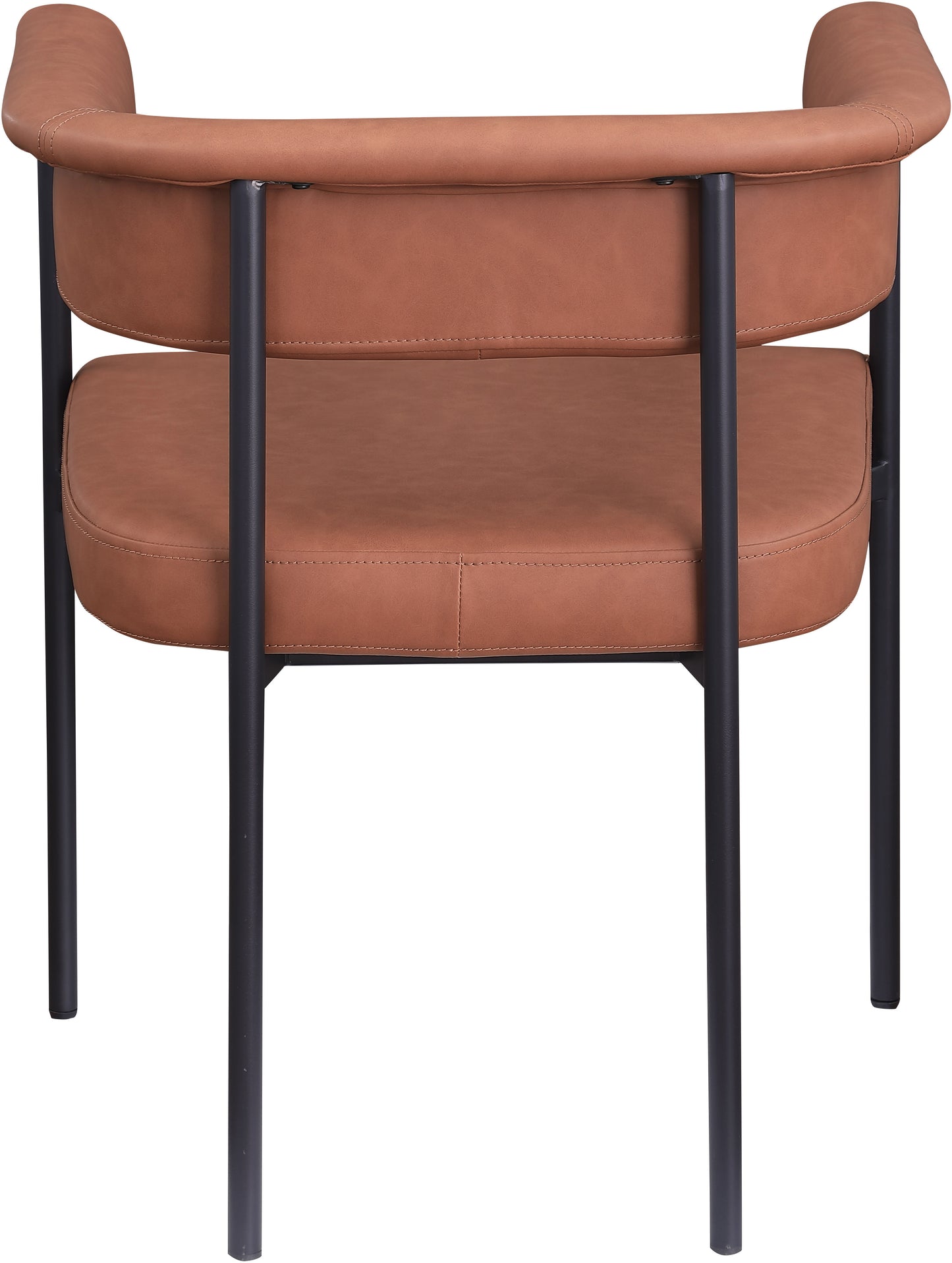 bellona cognac vegan leather dining chair