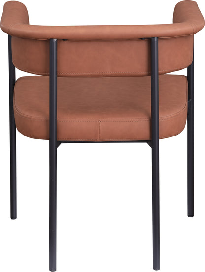 Bellona Cognac Vegan Leather Dining Chair