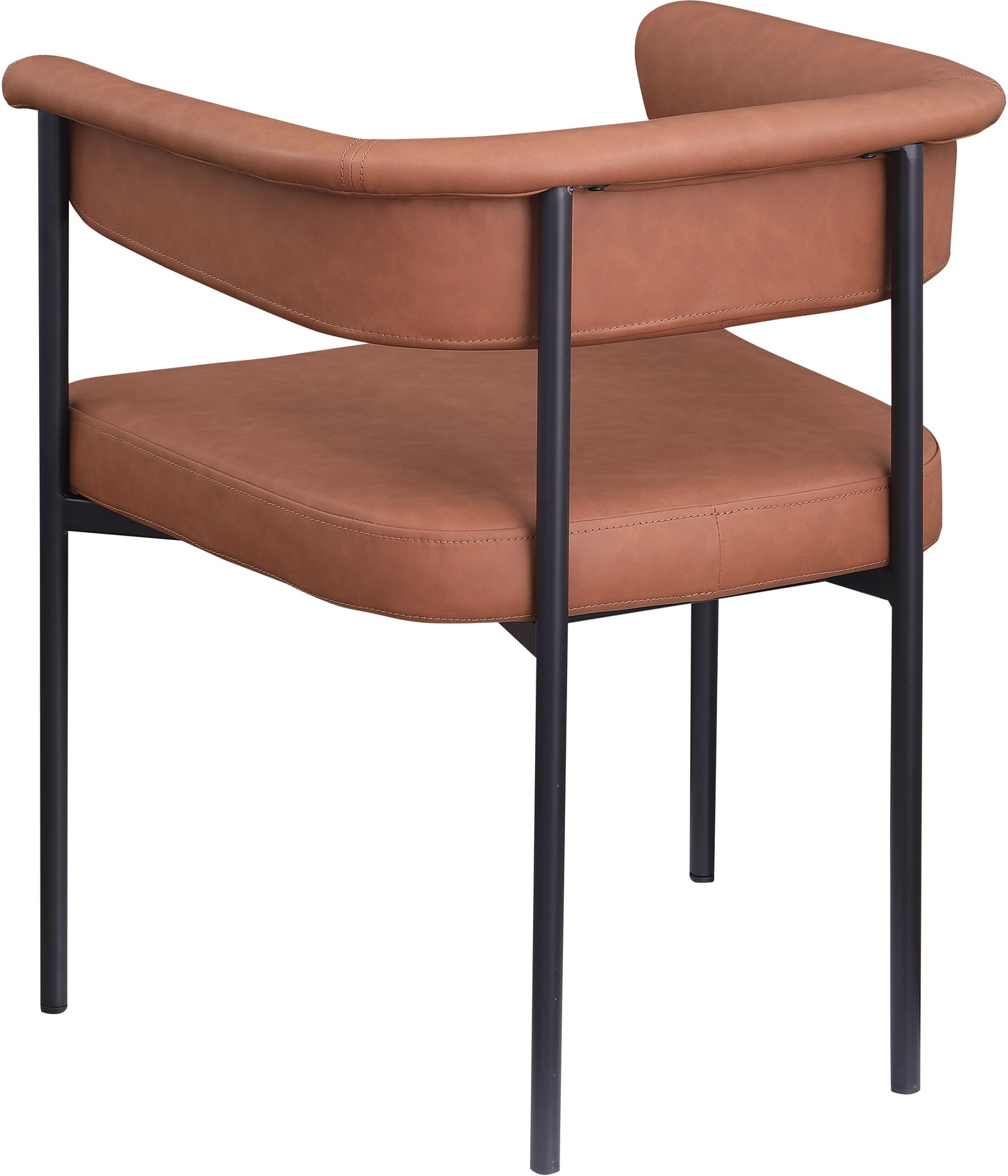 bellona cognac vegan leather dining chair