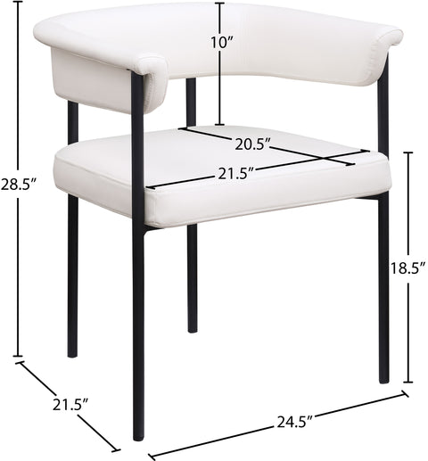Bellona Cream Vegan Leather Dining Chair