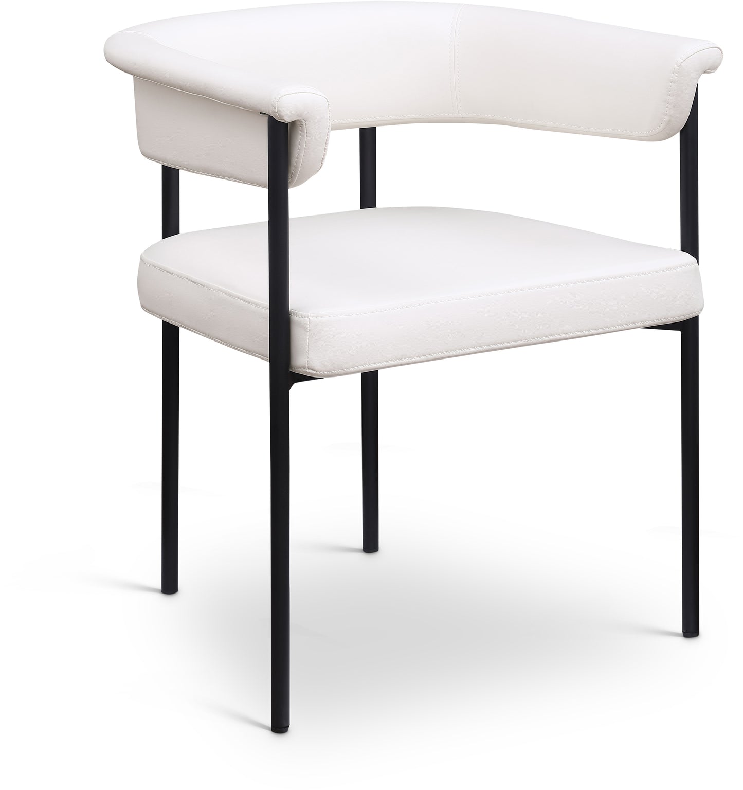 bellona cream vegan leather dining chair