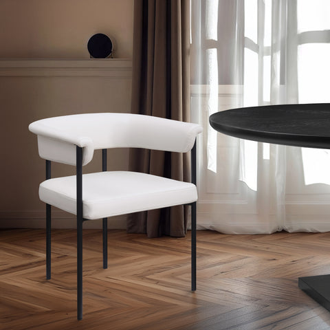 Bellona Cream Vegan Leather Dining Chair
