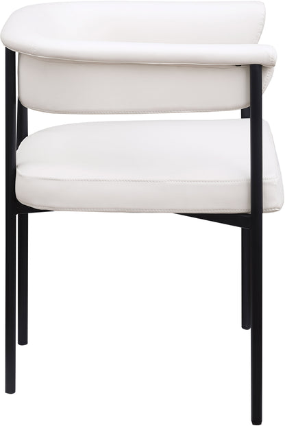 Bellona Cream Vegan Leather Dining Chair