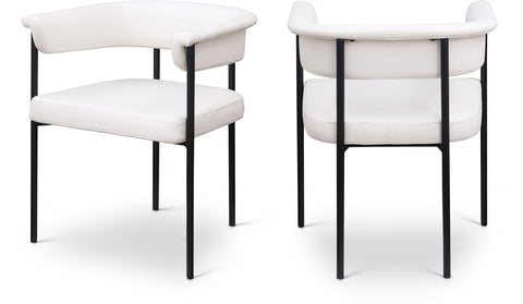 Noelle Cream Vegan Leather Upholstered Dining Chair, 2-Piece