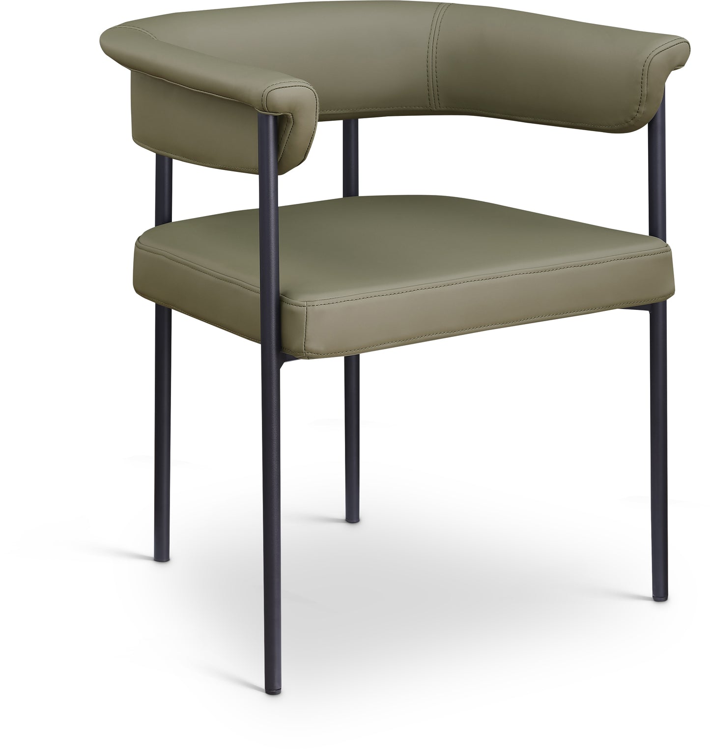 bellona olive vegan leather dining chair