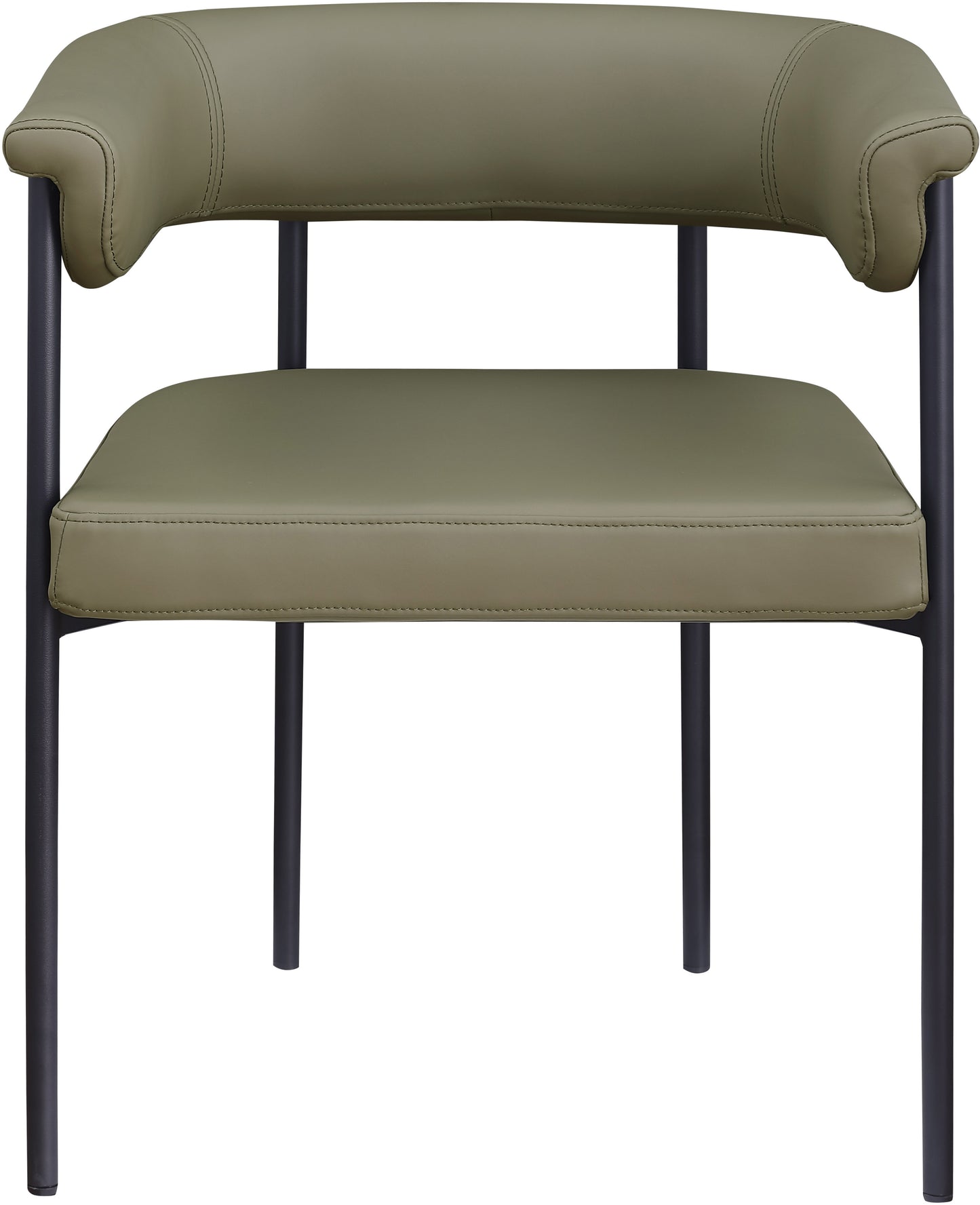 bellona olive vegan leather dining chair