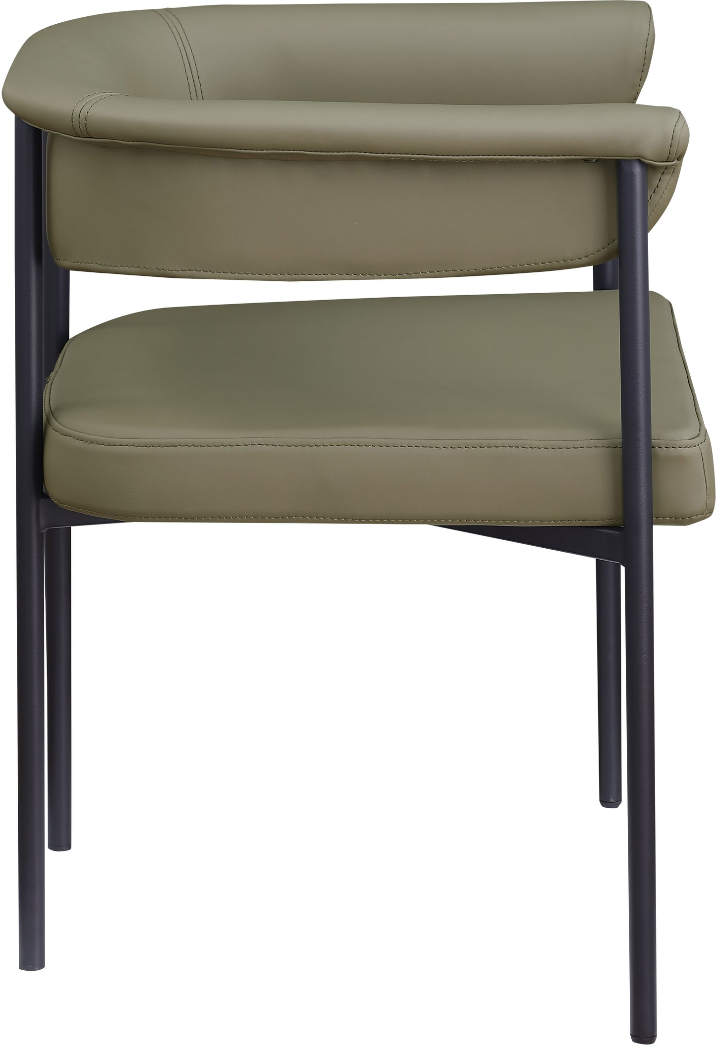 bellona olive vegan leather dining chair