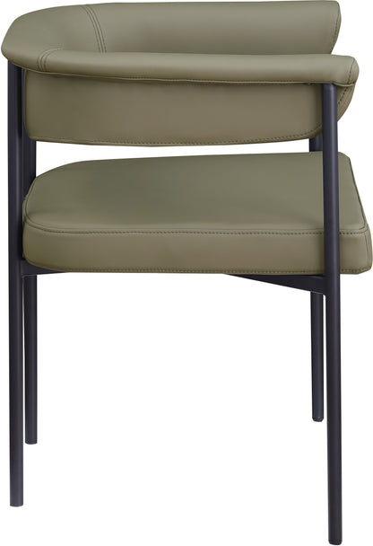 Bellona Olive Vegan Leather Dining Chair