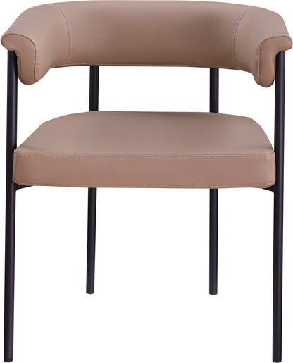 Bellona Tan Vegan Leather Dining Chair