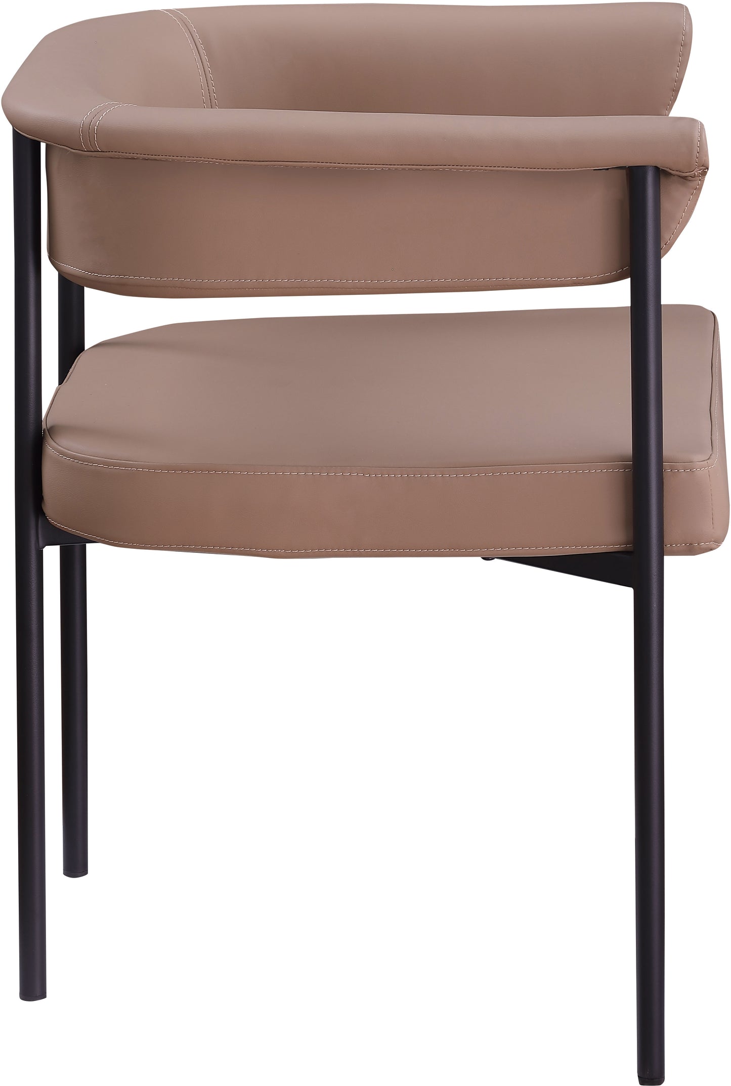 bellona tan vegan leather dining chair