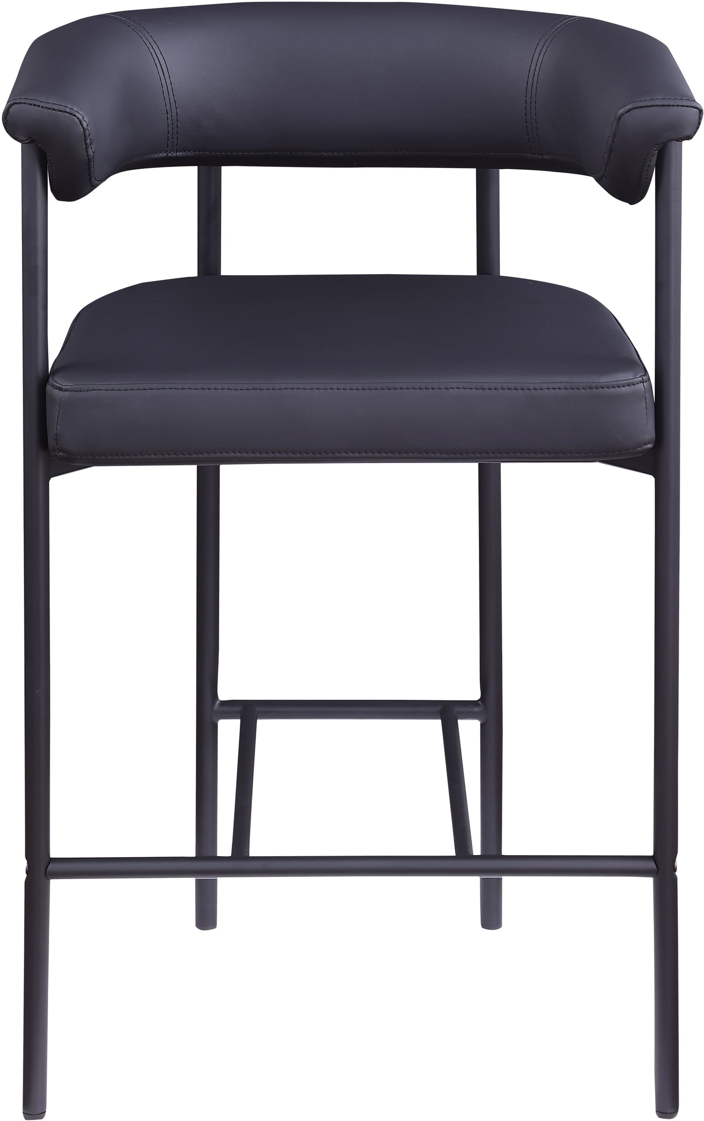 bellona black vegan leather counter stool