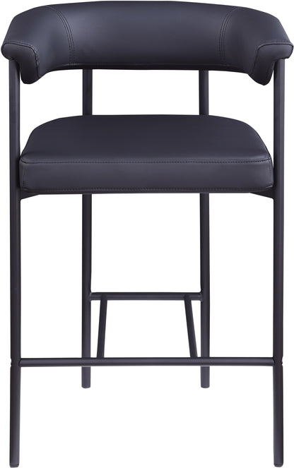 Bellona Black Vegan Leather Counter Stool