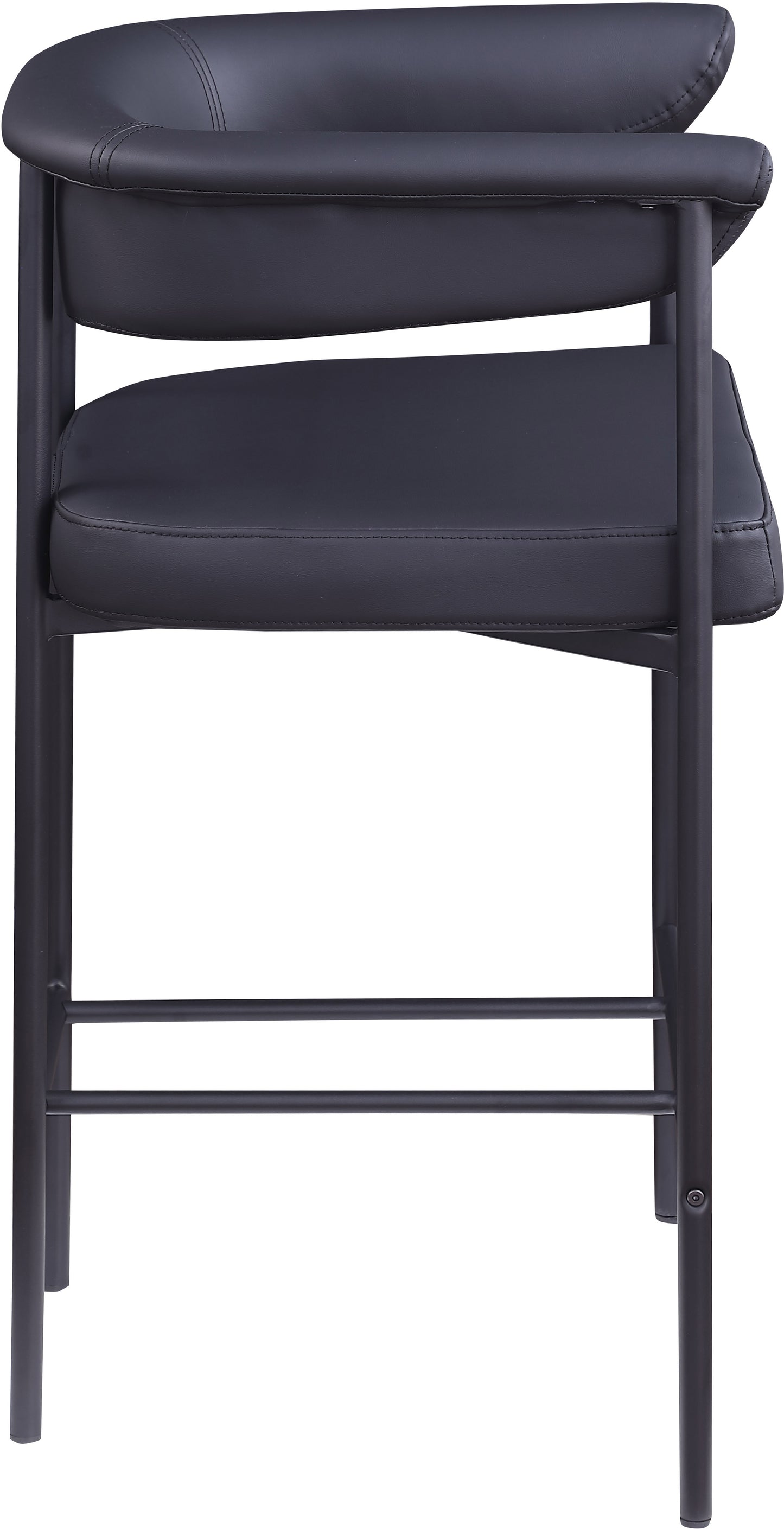 bellona black vegan leather counter stool