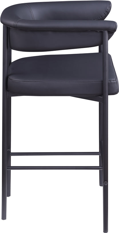 Bellona Black Vegan Leather Counter Stool