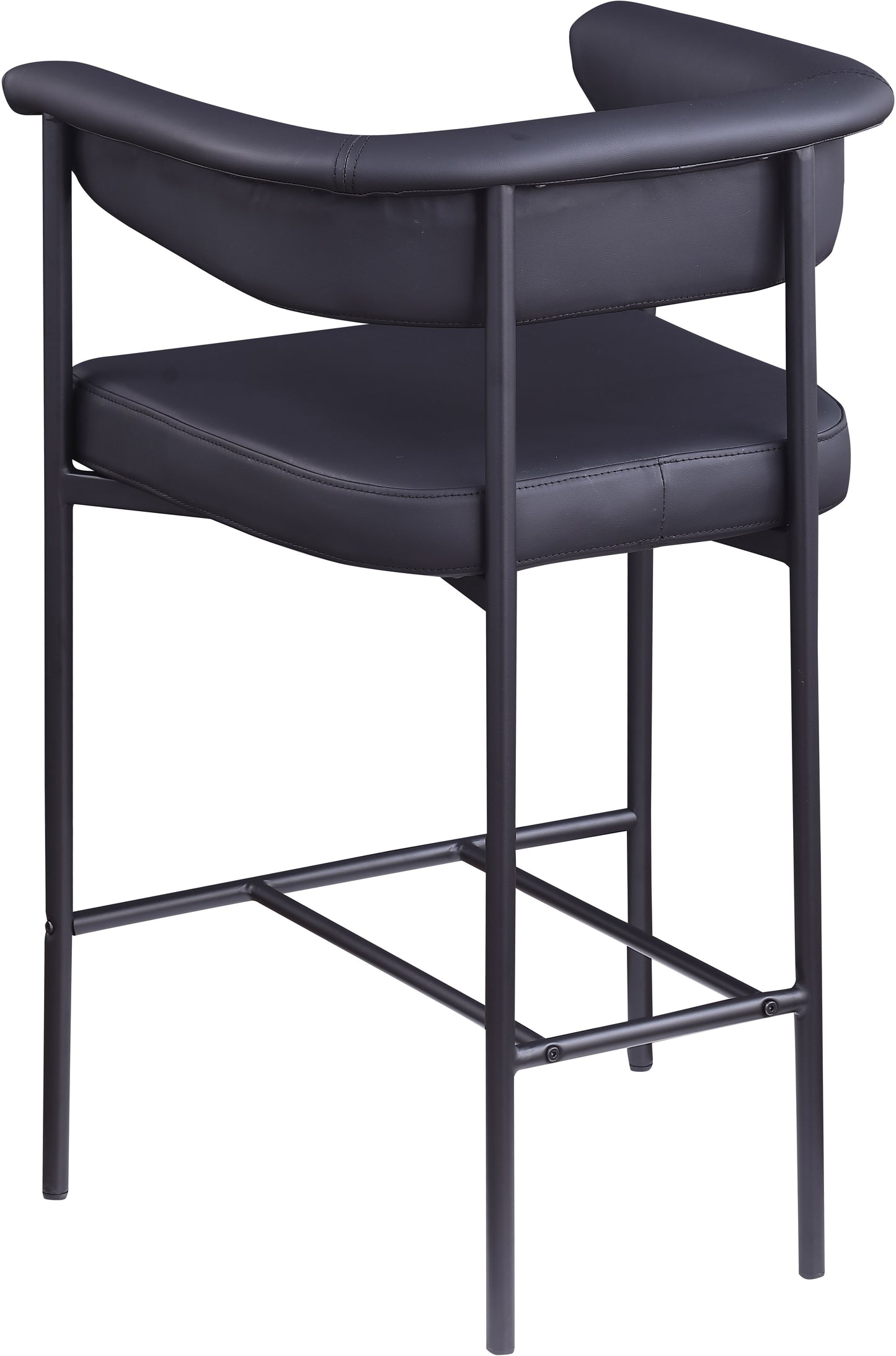 bellona black vegan leather counter stool