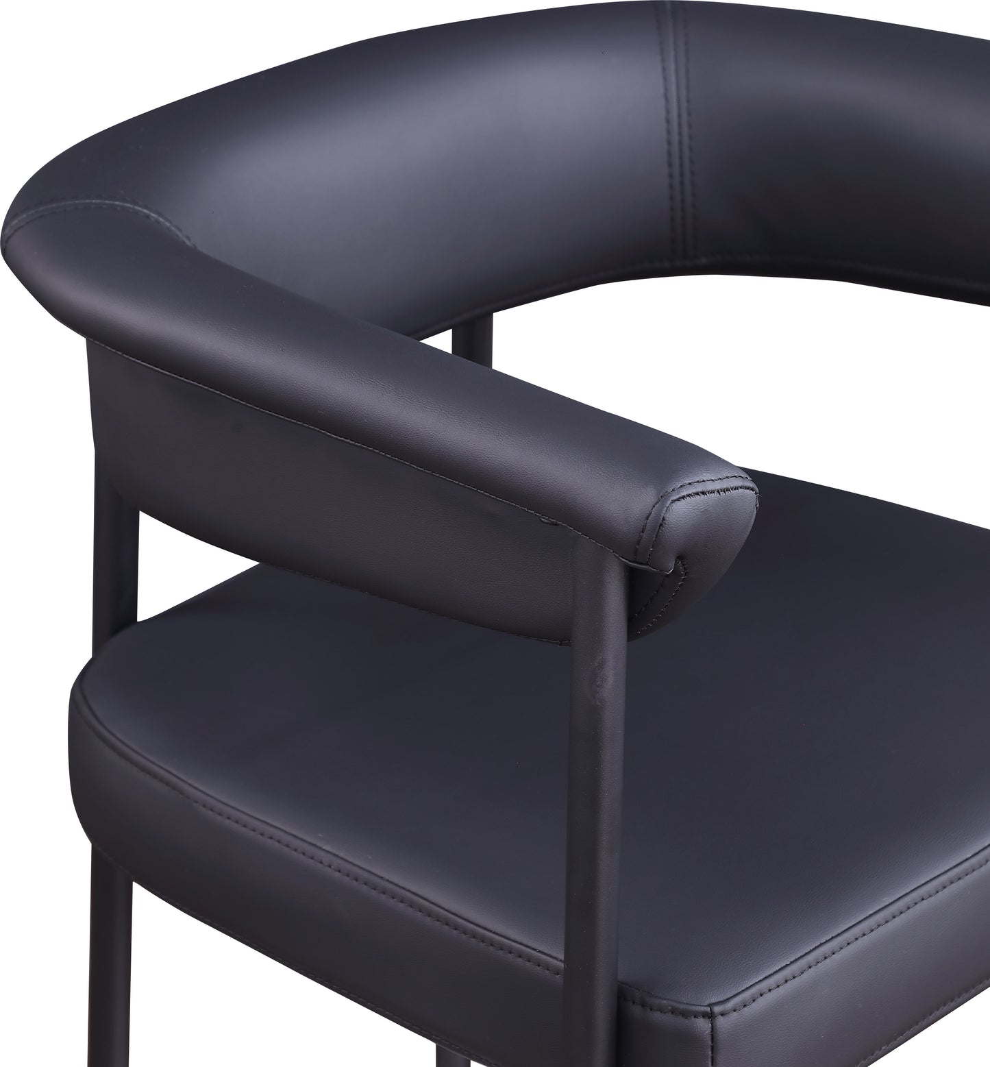 bellona black vegan leather counter stool