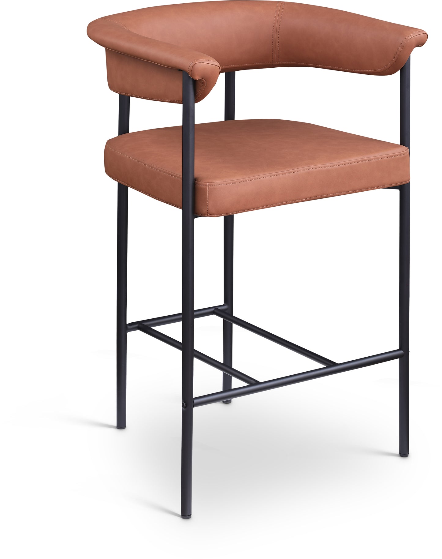 bellona cognac vegan leather counter stool