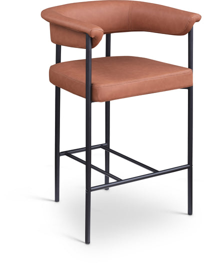 Bellona Cognac Vegan Leather Counter Stool