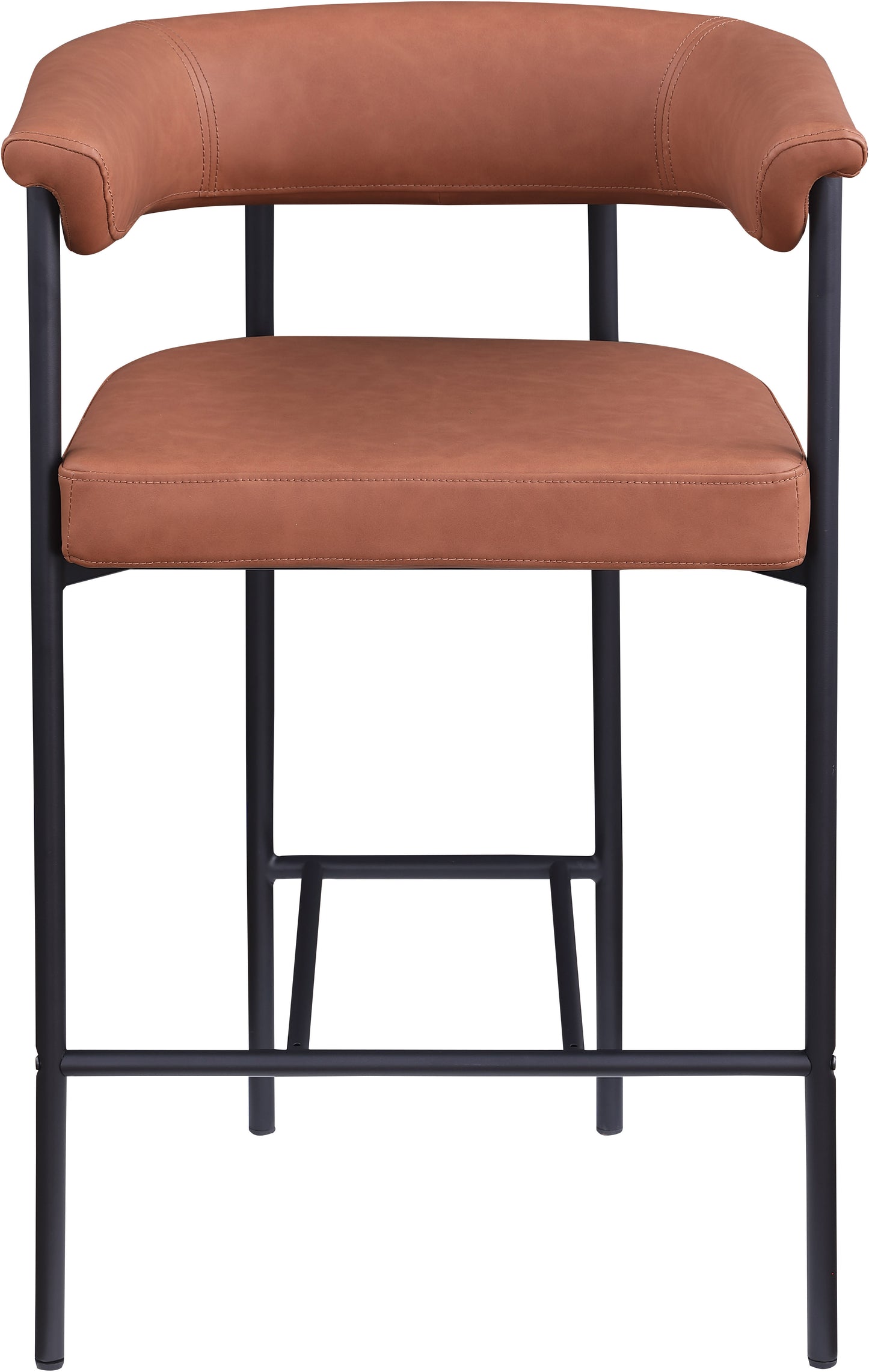 bellona cognac vegan leather counter stool