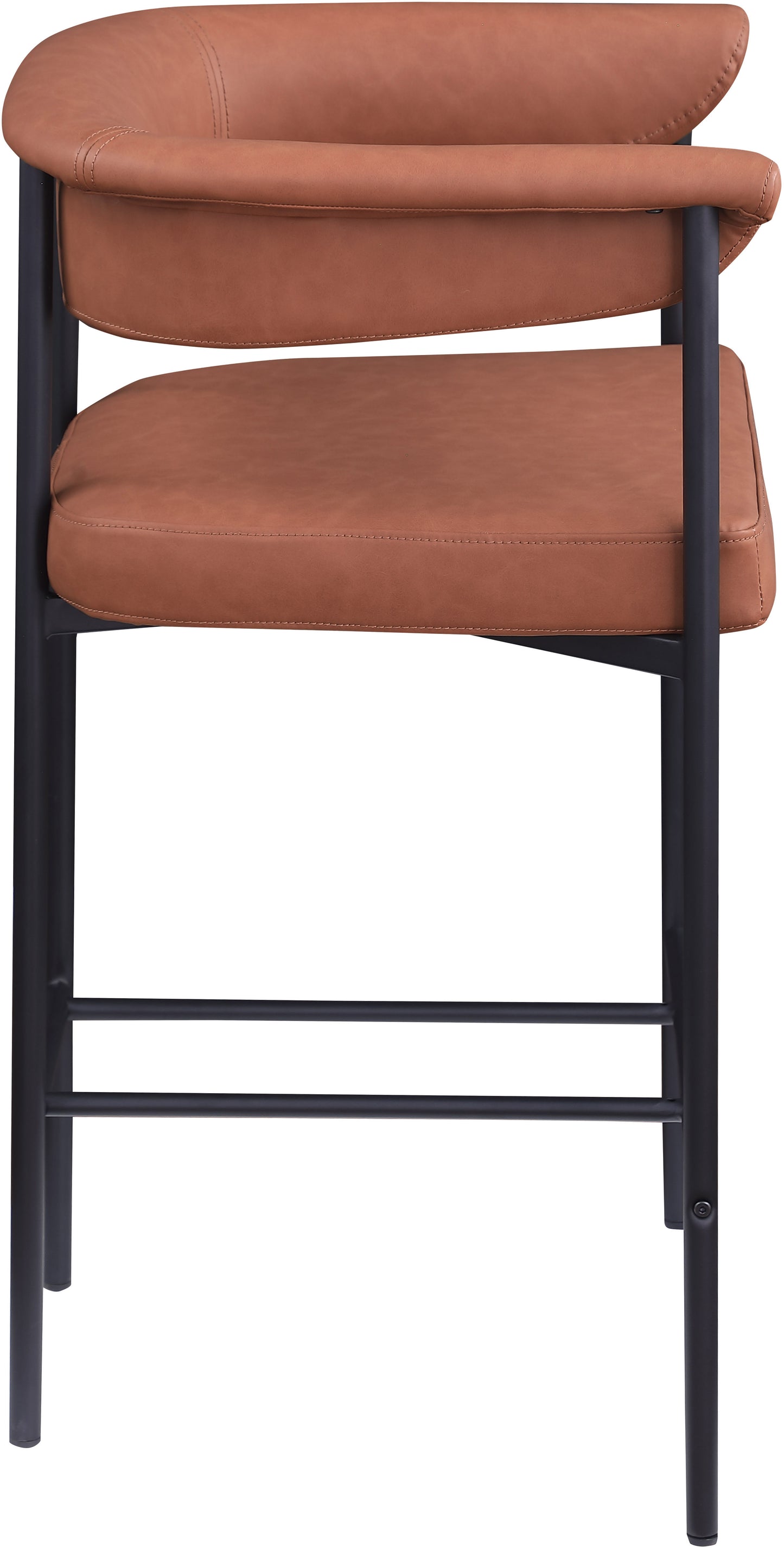 bellona cognac vegan leather counter stool