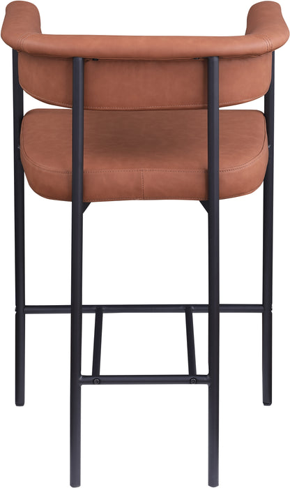 Bellona Cognac Vegan Leather Counter Stool