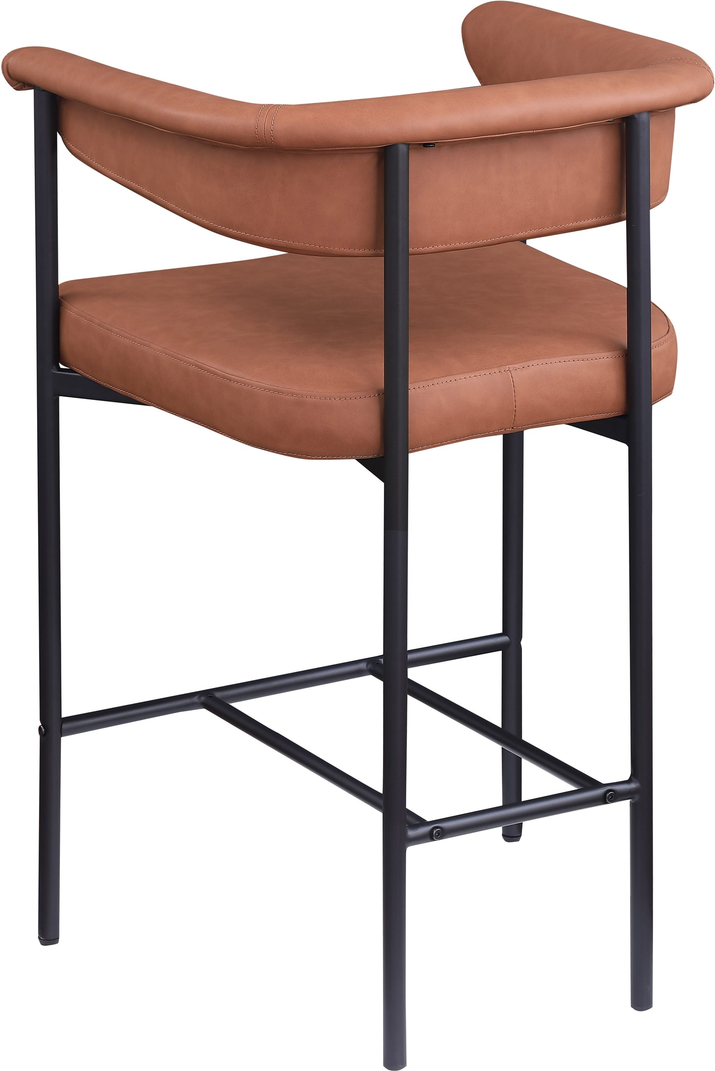 bellona cognac vegan leather counter stool