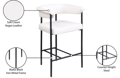 Bellona Cream Vegan Leather Counter Stool