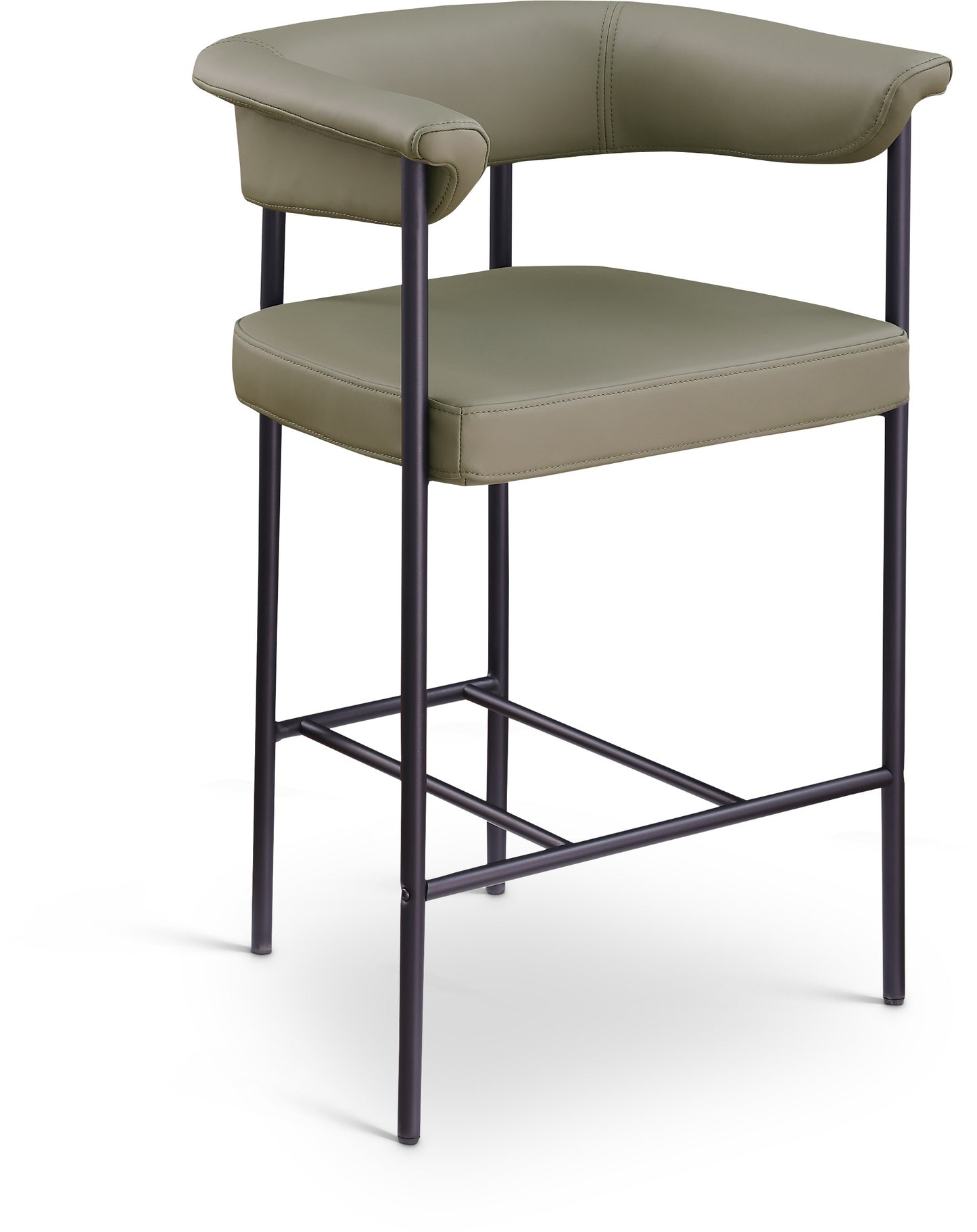 bellona olive vegan leather counter stool