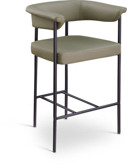 Bellona Olive Vegan Leather Counter Stool