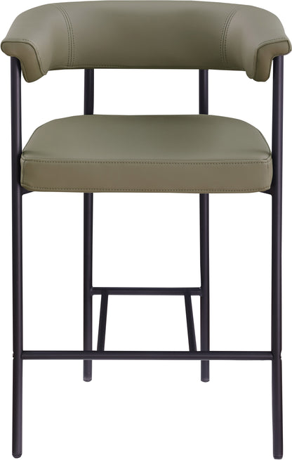 Bellona Olive Vegan Leather Counter Stool