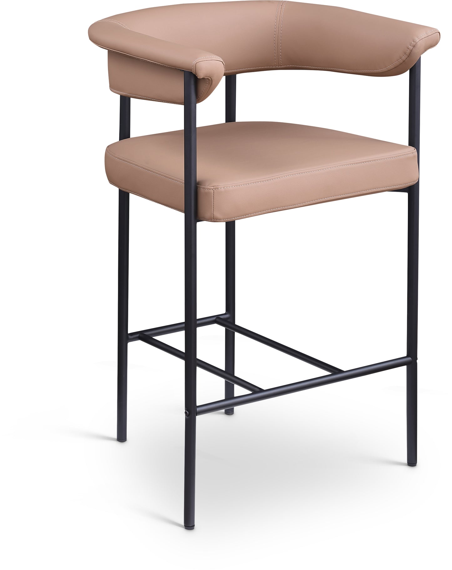 bellona tan vegan leather counter stool