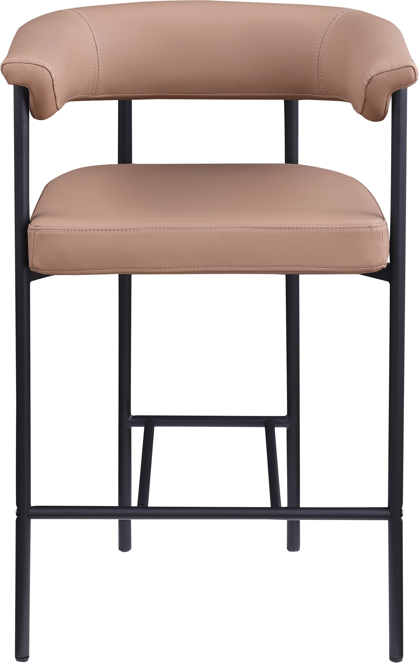 bellona tan vegan leather counter stool