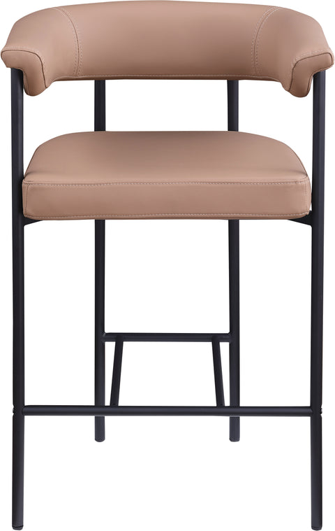 Bellona Tan Vegan Leather Counter Stool