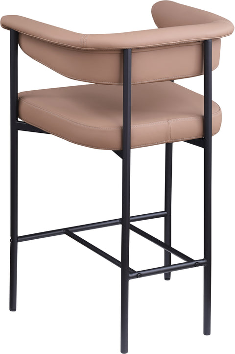 Bellona Tan Vegan Leather Counter Stool