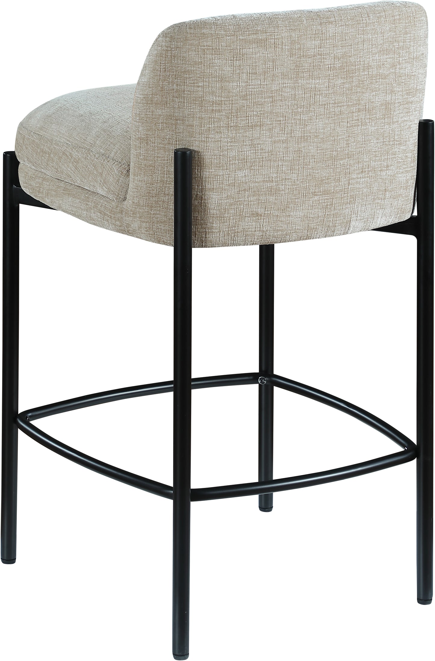 fitzroy beige chenille fabric stool c