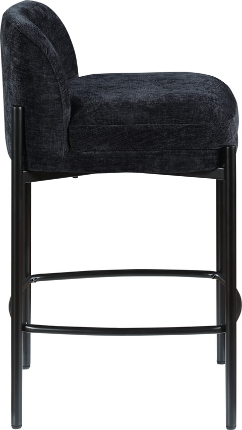 Fitzroy Black Chenille Fabric Stool C