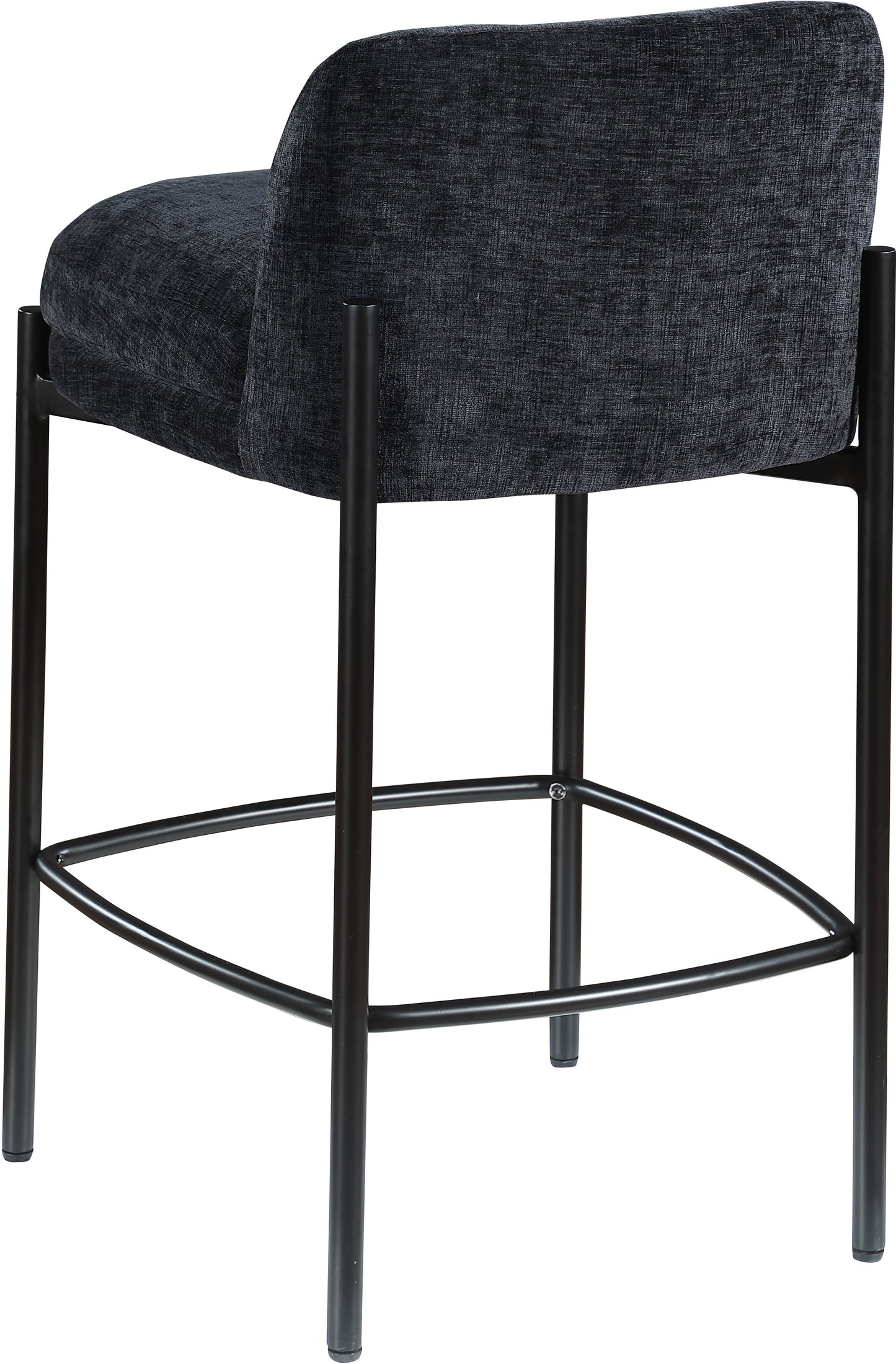 fitzroy black chenille fabric stool c