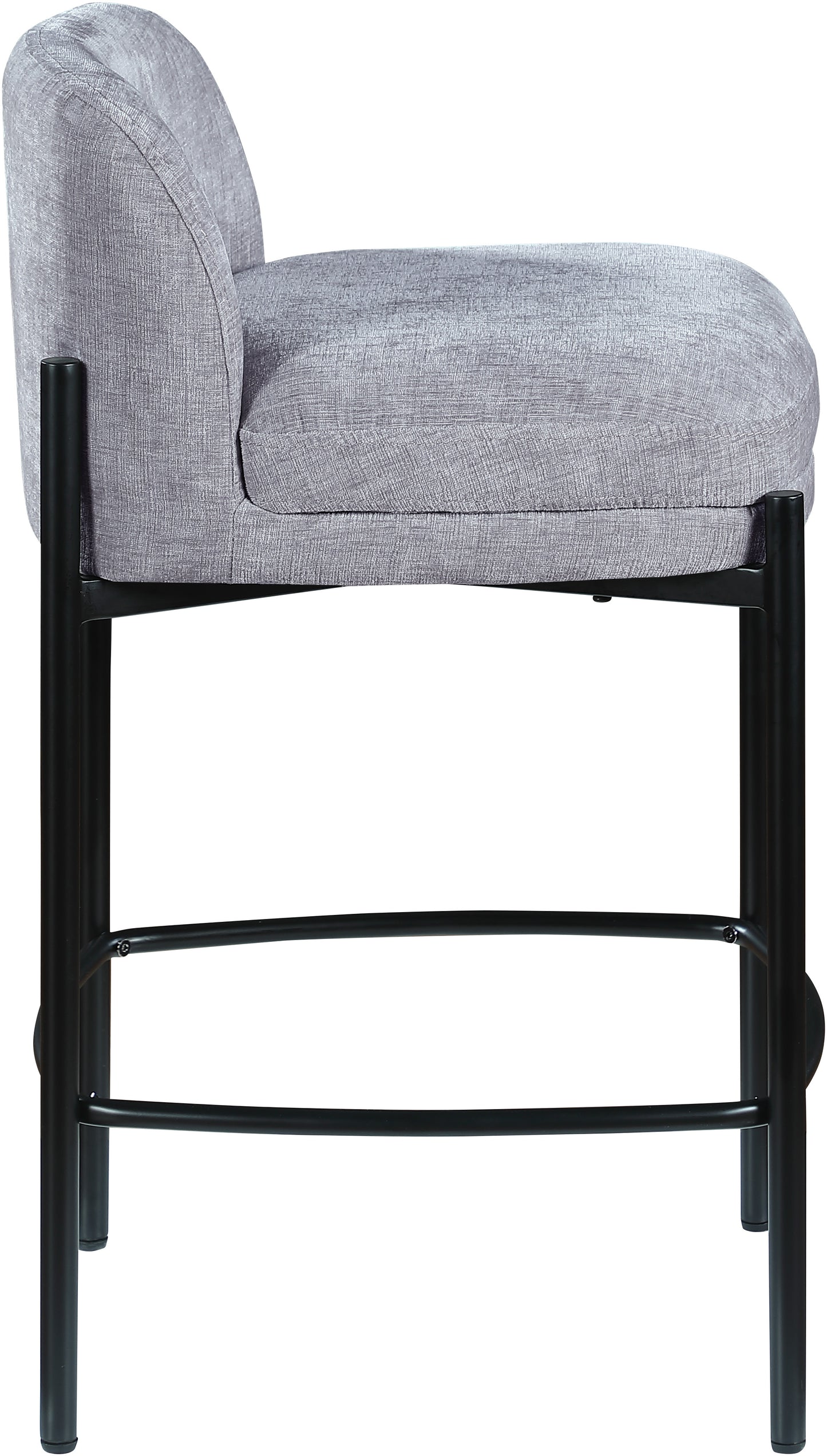 fitzroy grey chenille fabric stool c