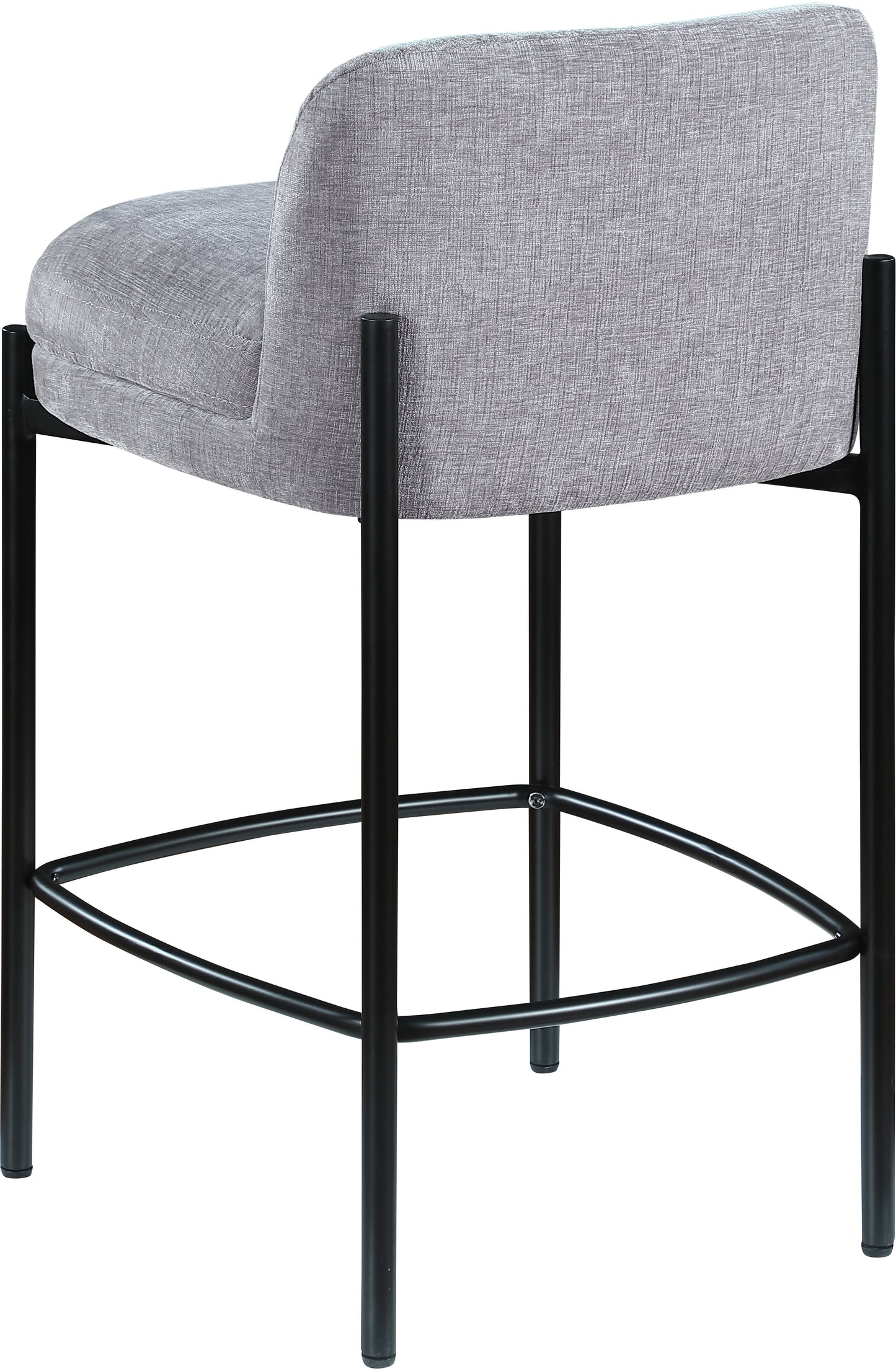 fitzroy grey chenille fabric stool c