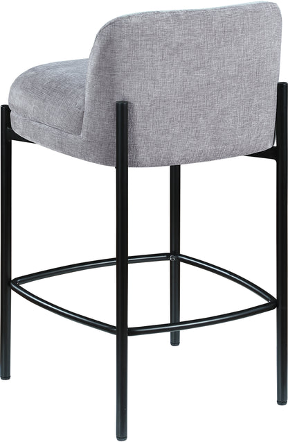 Fitzroy Grey Chenille Fabric Stool C