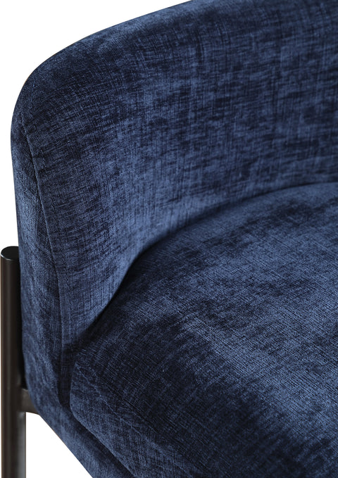 Fitzroy Navy Chenille Fabric Stool C