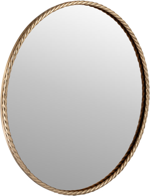 Blaire 23.75" Antique Brass Iron Frame Mirror, 1 Piece