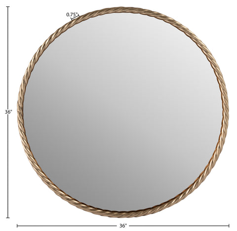 Blaire 36" Antique Brass Iron Frame Mirror, 1 Piece