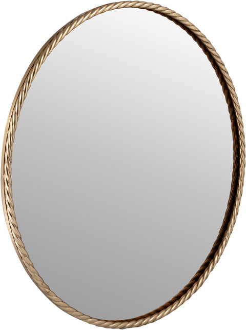 Blaire 36" Antique Brass Iron Frame Mirror, 1 Piece